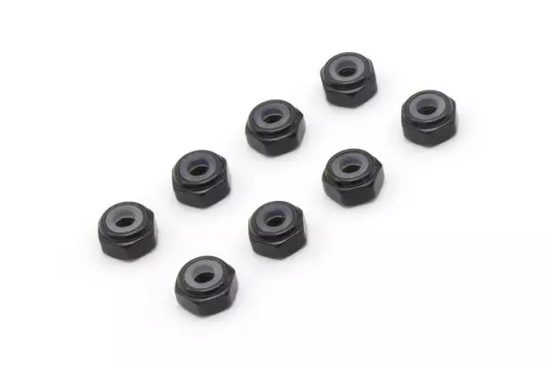 KYOMZW128BK M2 Alu. Nylon Color Nut 8pcs (Black)