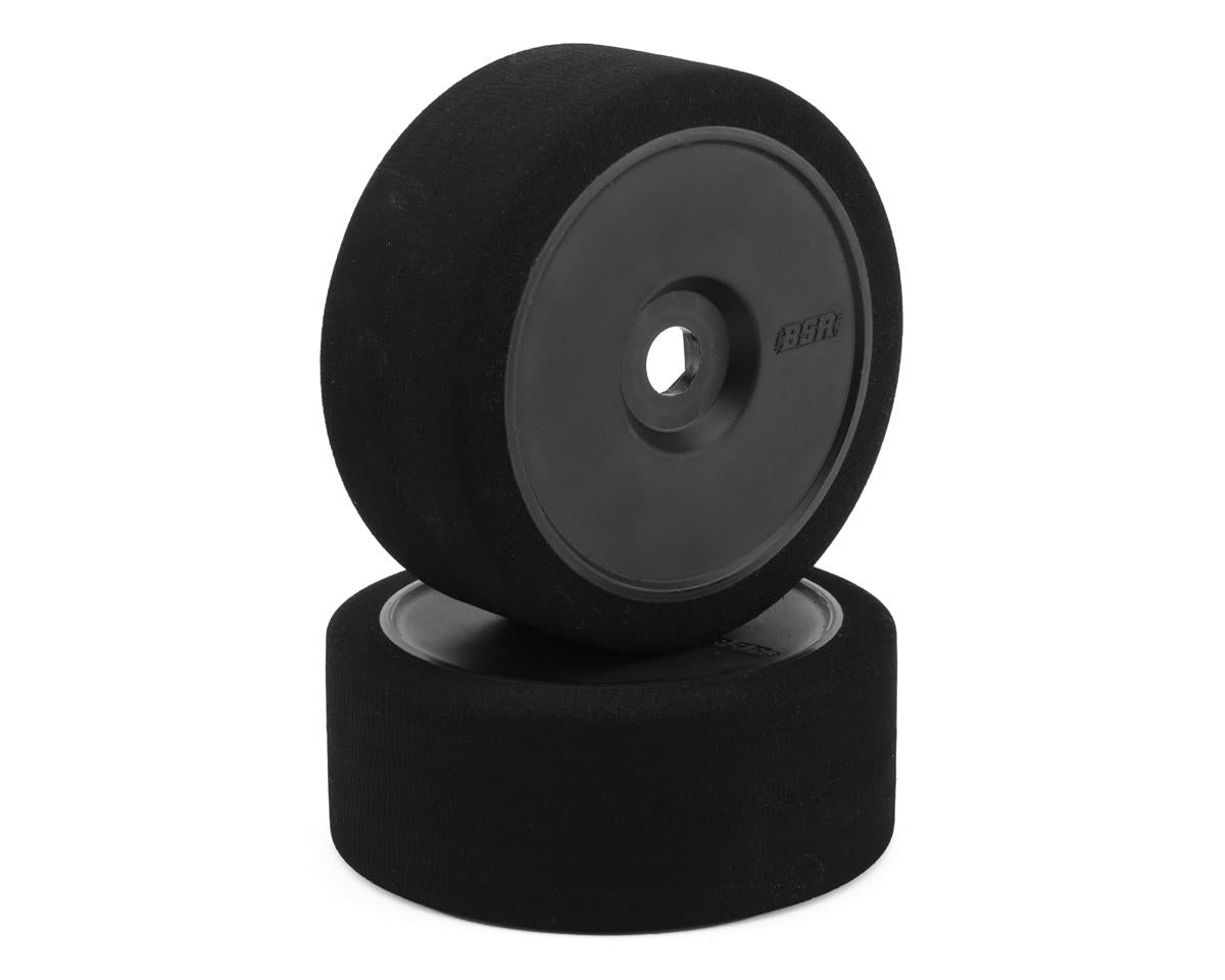BXRC8223-B BSR Racing 1/8 Pre-Mounted GT Foam Tires (Black) (2) (Orange) w/17mm Hex