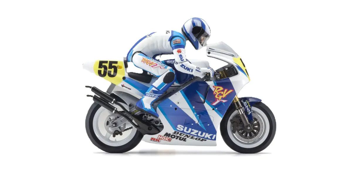 KYO34935T1 1992 Suzuki RGV-Γ Kit 1:8 Scale Radio Controlled Electric Powered Motorcycles Hanging On Racer Series S.R.T.