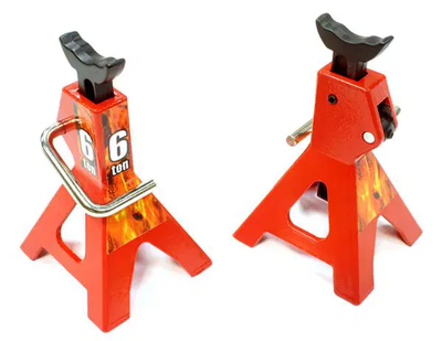 INTC25427RED Realistic Model Jack Stands (2) for 1/10 & 1/8