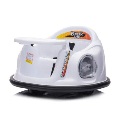 12V Bumper Cars Ride On  WHITE