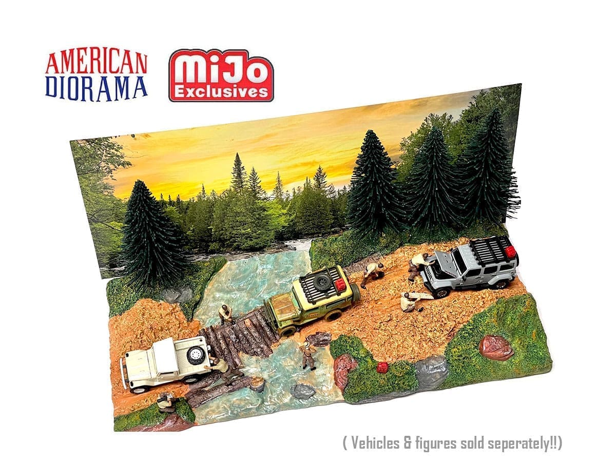 American Diorama AD-76534 1:64 Mijo Exclusives Overland Off Road Diorama ( 12.5″ L x 5.25″ W x 6″ H)