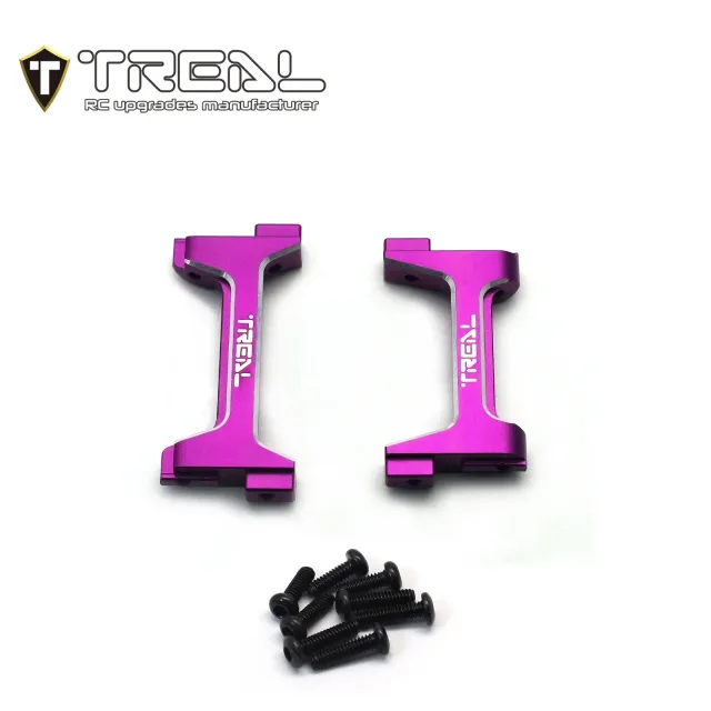 X003KIUJ8X TREAL Aluminum 7075 Front and Rear Bumper Mounts Set (F&R) for 1/18 TRX4M- Purple