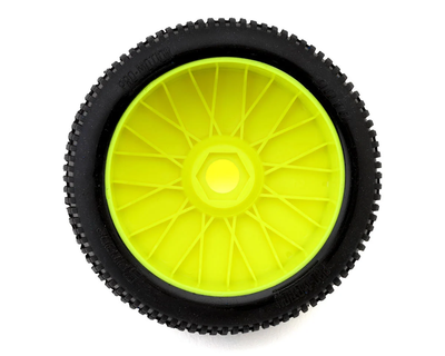 PMT9010-SSLW-Y Pro-Motion Spitfire 1/8 Buggy Pre-Mount Tires (Yellow) (2) (Super Soft - Long Wear)