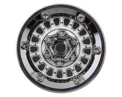 YQW-MW1016SR Injora 1.0" ModuWheel Brass & Aluminum Micro Crawler Beadlock Wheels (Silver) (4) (21g ea) (-4.4mm Offset)