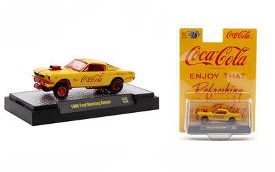M2Machines 52500-A50 1:64th Scale Coca-Cola (Yellow) 1966 Ford Mustang Gasser - CHASE!