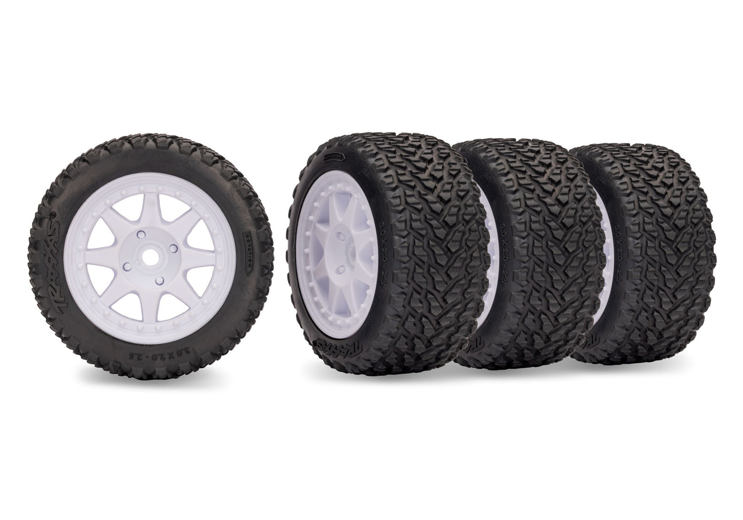 10874 White Mini Rally Wheels with Rally Tires (F&R)