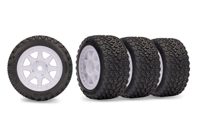 10874 White Mini Rally Wheels with Rally Tires (F&R)
