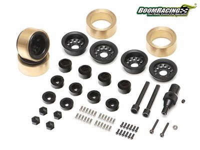 BRW780938TERRA-BK KRAIT™ 1.0" Terra Beadlock Wheel w/ Brass Rings & Hub Options Set (4) Black