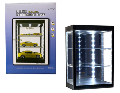 MJ8827MBK Showcase Desk Top 3 Tier Led Display 11.3L X7.4W X 16.8H"