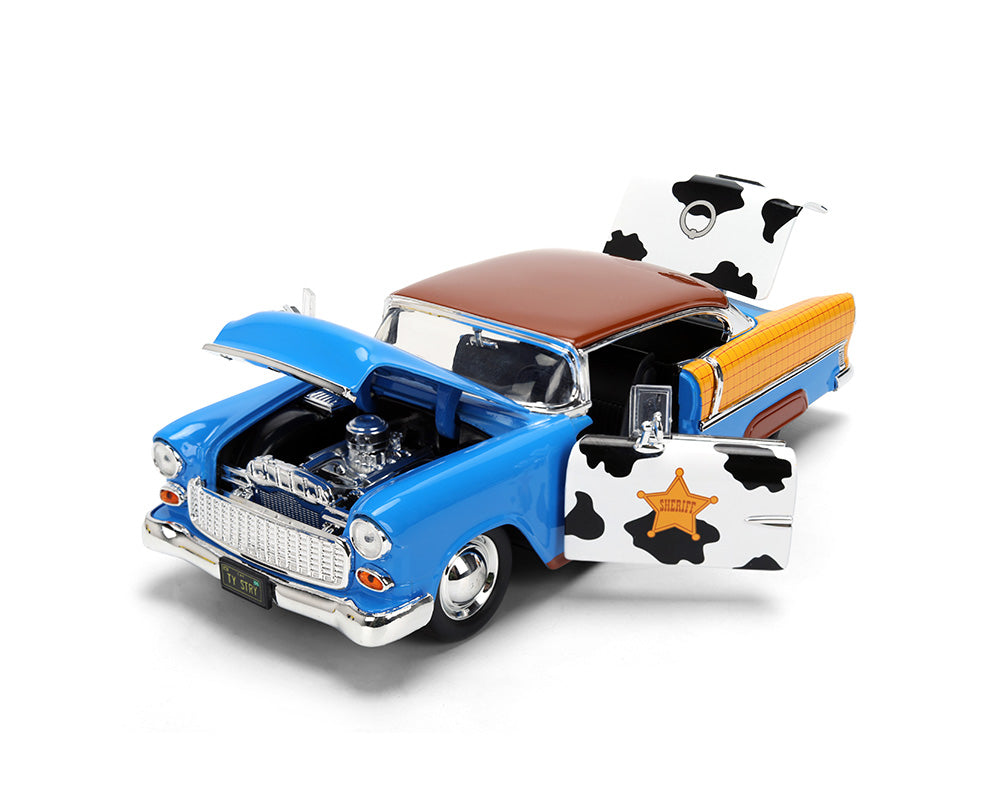 Jada 37430 1:24 Toy Story Woody and 1955 Chevrolet Bel Air – Disney Pixar Hollywood Rides