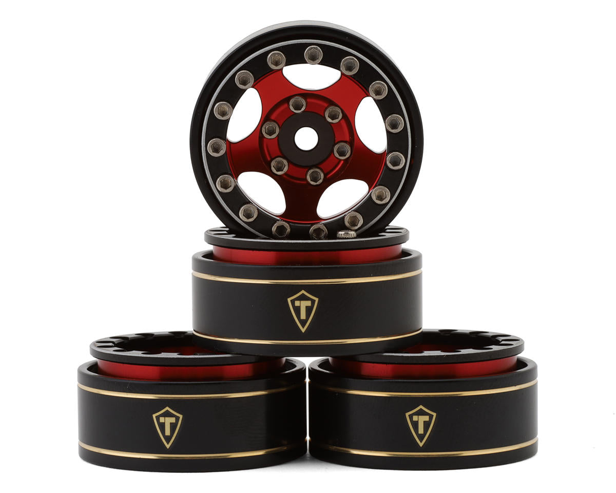 TLHTSCX24-46 SCX24 Beadlocks - Brass Rings - Red