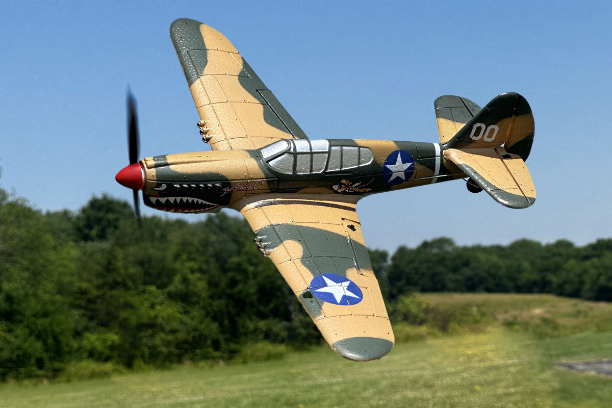RGRA1305 Rage R/C Curtiss P-40 Warhawk Micro RTF Airplane with PASS (Pilot Assist Stability Software) System