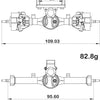 MEUS RACING 5mm Isokinetic V2 SCX24 Axles with 3-Section CVD for Axial 1/24 SCX24 RC Crawler (Black)