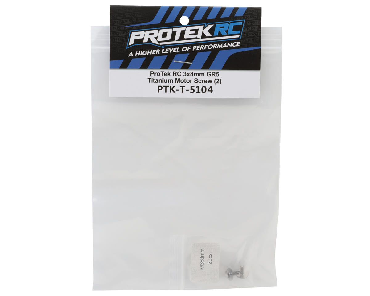PTK-T-5104 ProTek RC GR5 Titanium Motor Screw (2) (3x8mm)