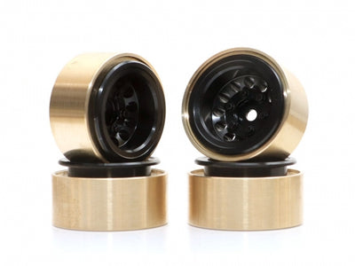 BRW780938TERRA-BK KRAIT™ 1.0" Terra Beadlock Wheel w/ Brass Rings & Hub Options Set (4) Black