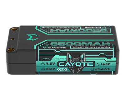 CYE652S145 Cayote 2S 145C LCG Shorty LiHV Battery (7.6V/6500mAh) w/5mm Bullets