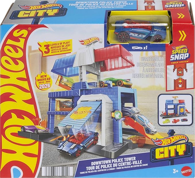 HWHDR24 Hot Wheels City Downtown Police Tower