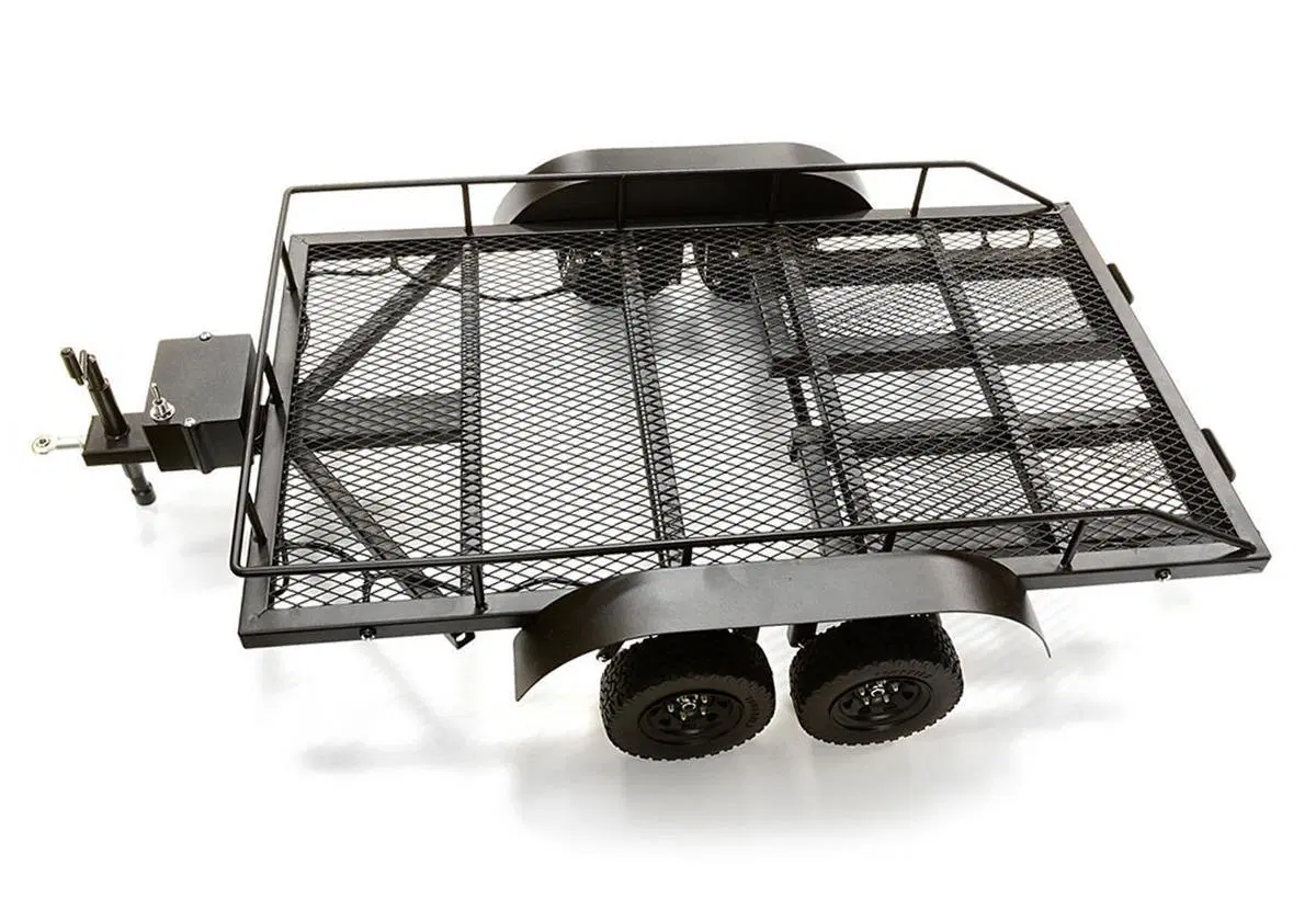 INTOBM-016 Machined Alloy Flatbed Dual Axle Car Trailer Kit