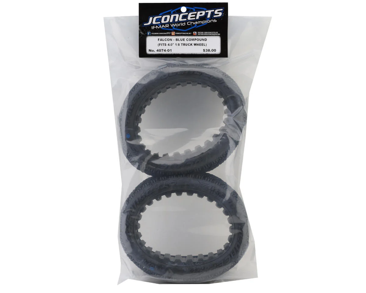 JCO4074-01 Falcon 4.0" 1/8 Off-Road Truggy Tires (2) (Blue)