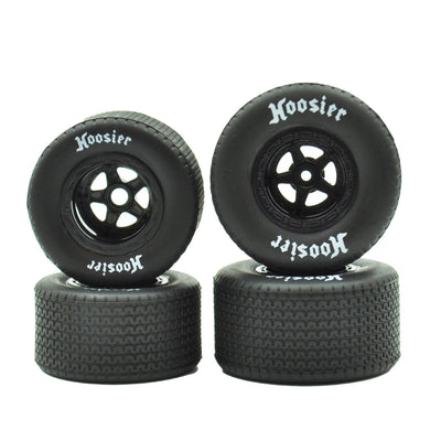 1RC5537 FR/RR Soft Tires & Wheels, Black, 1/18 EDM (4)