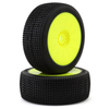 PMT9010-SSLW-Y Pro-Motion Spitfire 1/8 Buggy Pre-Mount Tires (Yellow) (2) (Super Soft - Long Wear)