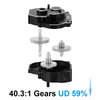 4M-55UD-BK INJORA CNC Aluminum Complete Transmission for 1/18 TRX4M (Black)