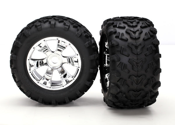 5674 Geode 3.8" Chrome Wheels & Maxx Tires (2)