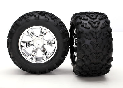 5674 Geode 3.8" Chrome Wheels & Maxx Tires (2)