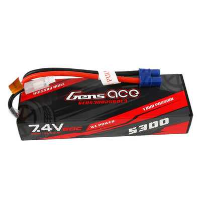 GEA53002S60E3 Gens Ace 2S LiPo Battery 60C (7.4V/5300mAh) w/EC3 Connector