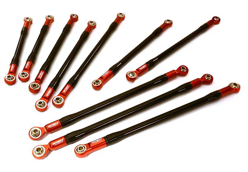 INTOBM-1635REDGUN Aluminum 10-Piece Linkage Set 1.9 2.2 Crawlers