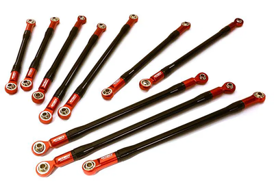 INTOBM-1635REDGUN Aluminum 10-Piece Linkage Set 1.9 2.2 Crawlers