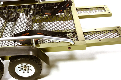 INTC27733GUN Machined Alloy Flatbed Dual Axle Car Trailer Kit 1/10