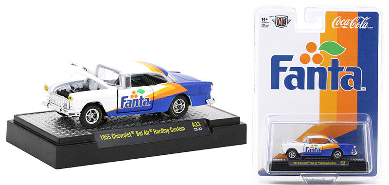 M2Machines 52500-A33 1:64th Scale Fanta 1955 Chevrolet Bel Air Hardtop Custom