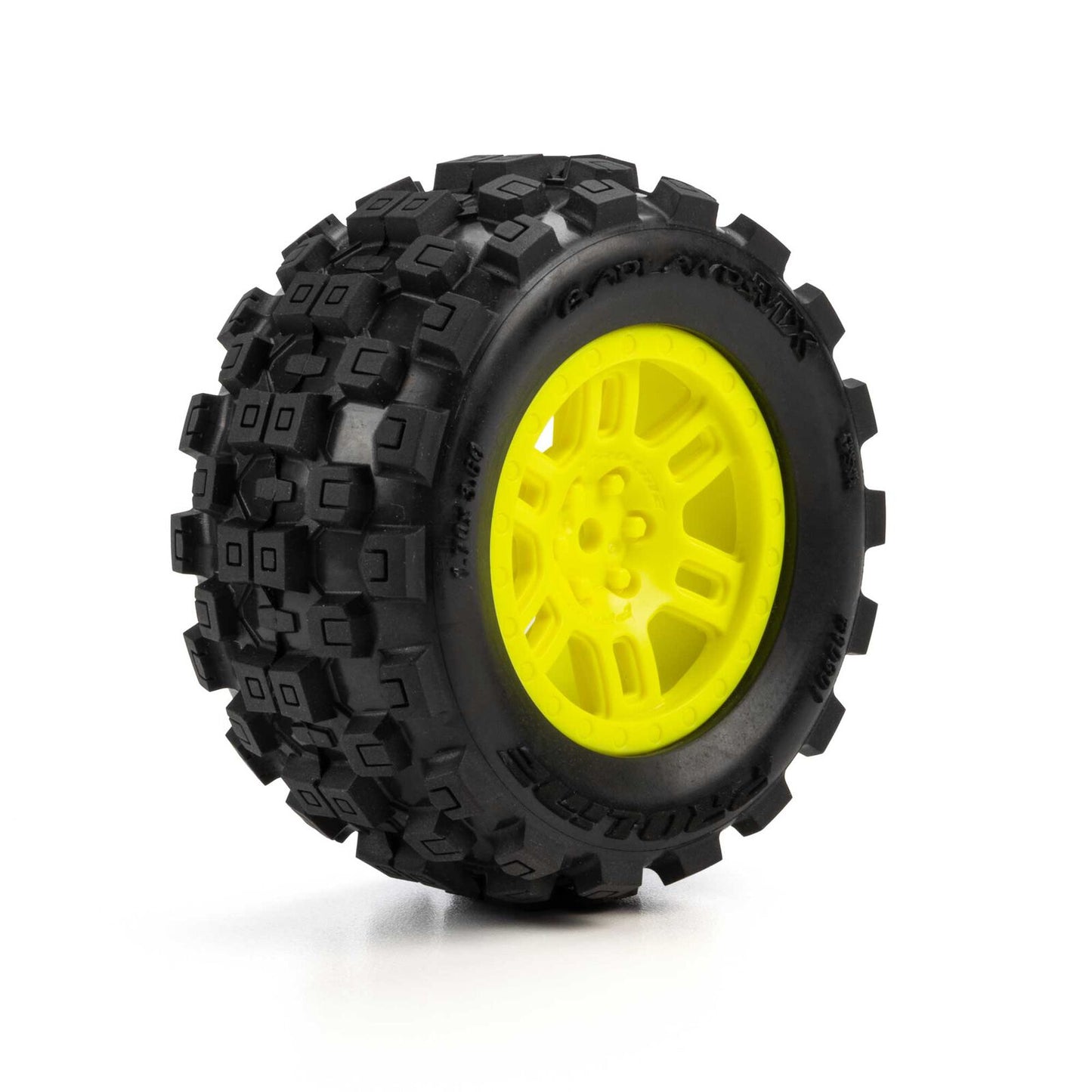 PRO1030112 Pro-Line Racing 1/16 Badlands MX Front/Rear MT Tires Mounted 12mm Yellow Split Six (2): ARRMA MINI KRATON