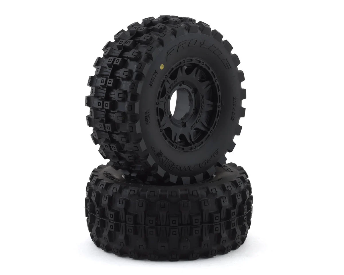 PRO1017410 Badlands MX28 Belted 2.8" Pre-Mounted Truck Tires (2) (Black) (M2) w/Raid 6x30 Removable Hex Wheels