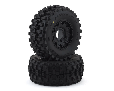 PRO1017410 Badlands MX28 Belted 2.8" Pre-Mounted Truck Tires (2) (Black) (M2) w/Raid 6x30 Removable Hex Wheels