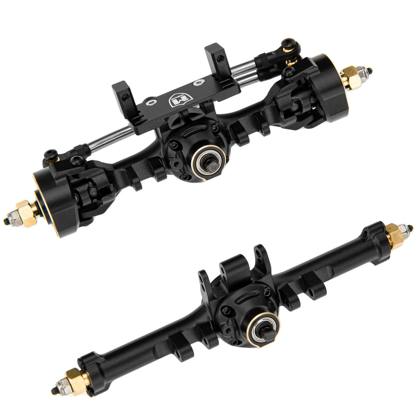 MEUS Racing TRX4M Metal V2 Isokinetic Front & Rear Axles w/ Adjustable Servo Mount for 1/18 TRX4M RC Crawler (Black)