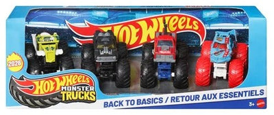 HLT73 Hot Wheels 1:64 Monster Trucks 4-Pack Back to Basics