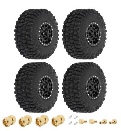 INTC33129BLACK Tire & Wheel Package (4) w/10mm Wide Adapters 1/18