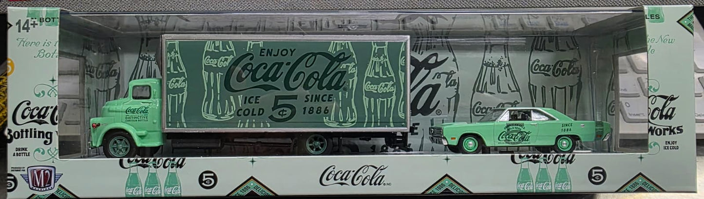 M2machines 56000-TW41 Coca Cola 1958 Dodge COE Truck and 1969 Dodge Dart Swinger