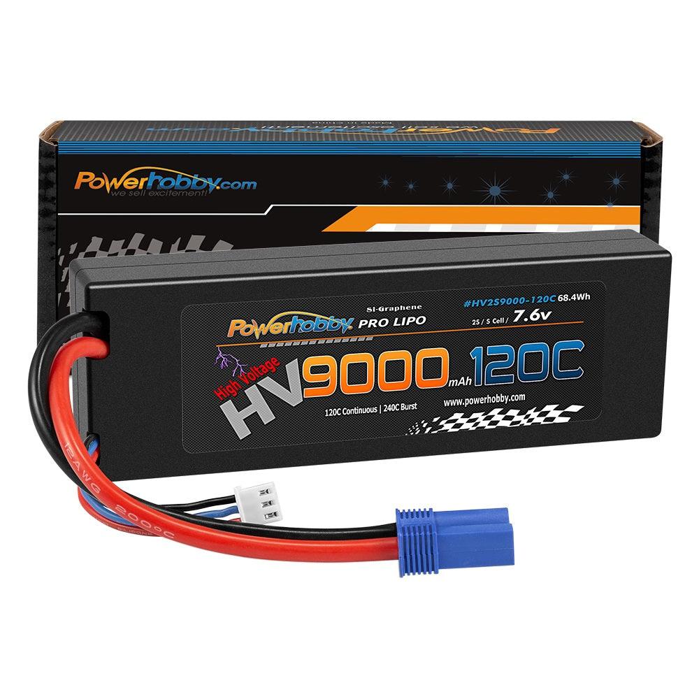 PH2S-9000MAH-120C-EC5 Powerhobby 2S 7.6V HV+ Graphene 9000MAh 120C Lipo Battery W EC5 Plug