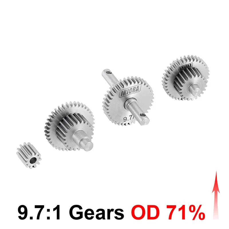 4M-36OD INJORA Overdrive Underdrive Stainless Steel Transmission Gear Set for 1/18 TRX4M