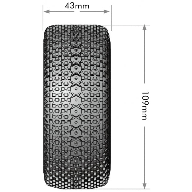 L-T3147SB Louise R/C - SC-Turbo 1/10 Short Course Tires, Soft, 12, 14 & 17mm Removable Hex on Black Rim (2)