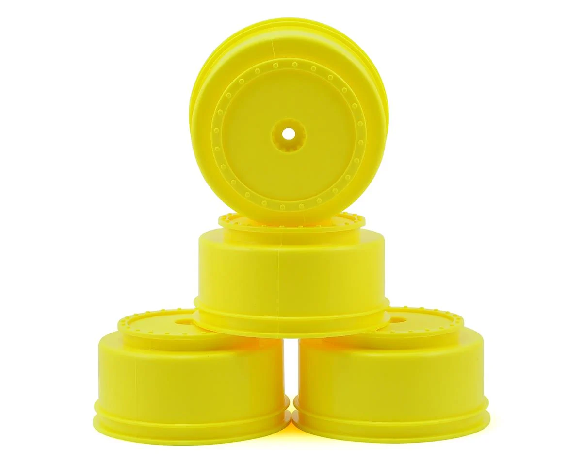 DER-BS4-LY DE Racing 12mm Hex "Borrego" Short Course Wheels (Yellow) (4) (22SCT/TEN-SCTE)