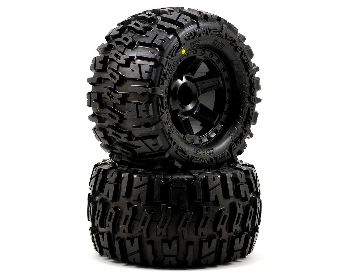 PRO117012 Trencher 2.8" Tires w/Desperado Nitro Rear Wheels (2) (Black) w/12mm Hex