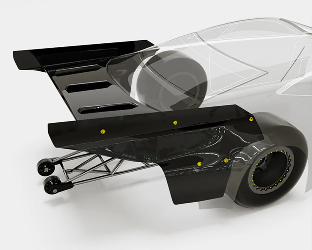 BDYDG-EKAW Bittydesign EKANUS Pro Drag Outlaw Racing Wing Set (Clear)