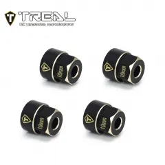 X003K9PC4D TREAL Brass Extended Wheel Hubs 7mm*10mm Hex, 3g/pc (4pcs) for 1/18 TRX4M Defender and Bronco (Black)