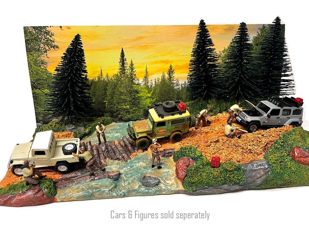 American Diorama AD-76534 1:64 Mijo Exclusives Overland Off Road Diorama ( 12.5″ L x 5.25″ W x 6″ H)