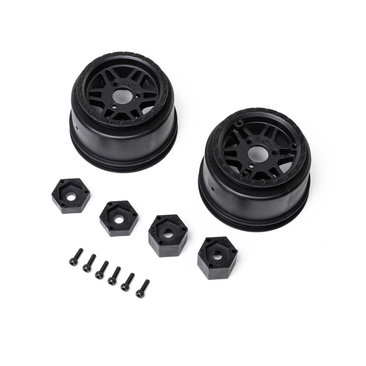 PRO287303 Pro-Line Racing 1/10 Sheriff Dirt Oval Wheels, 12mm Hex, Black (2): Losi Sprint Car (Rear) & Dirt Late Model (Front/Rear)